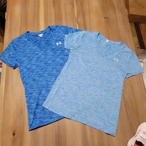Under armour lot 2 tops size medium workout blue